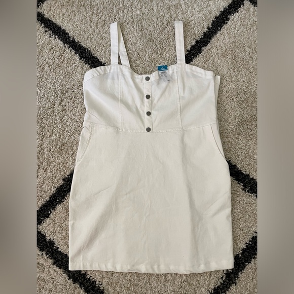NWT Rue 21 White Denim Sweetheart Mini Dress -‎ 1X - Picture 1 of 11